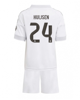 Billige Fotballdrakt Real Madrid Dean Huijsen #24 Replika Hjemmedraktsett Barn 2025-26 Kortermet (med bukser)